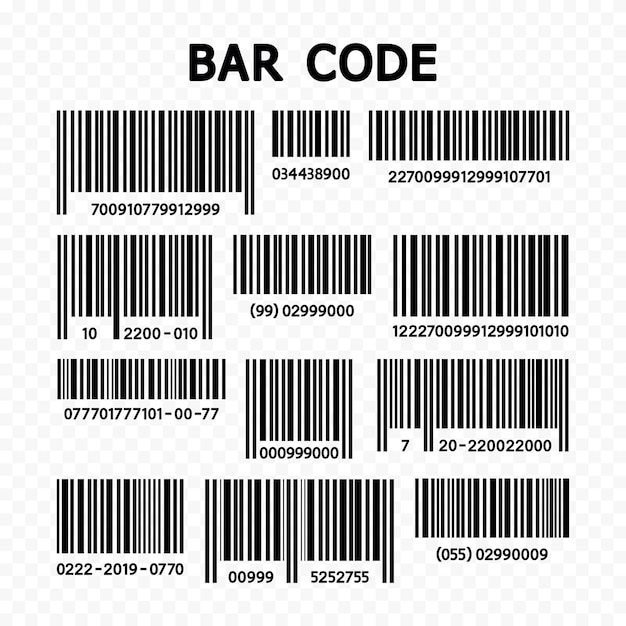 Vecteur collection vectorielle de codes à barrescode universel pour la numérisation d'un produit ou d'un article