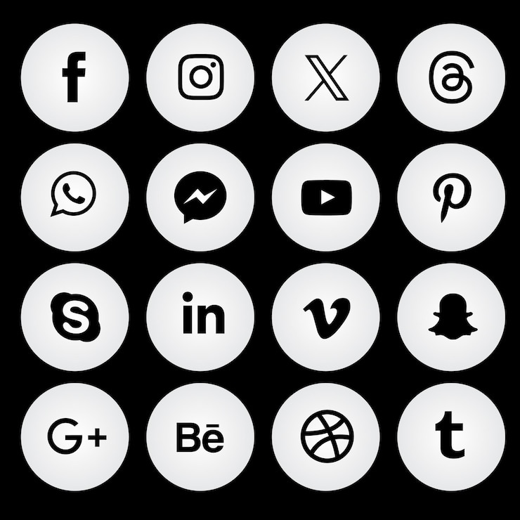 Vecteur collection vectorielle gratuite de logos de médias sociaux
