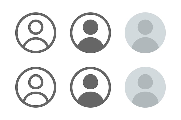 collection vectorielle de l'icône du profil de l'utilisateur icône du membre de l'avatar masculin et féminin