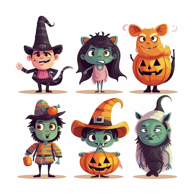 collection vectorielle de personnages d'Halloween