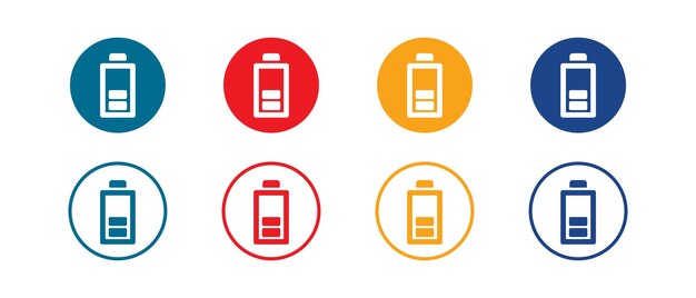 Une collection vibrante d'icônes de niveau de charge de la batterie