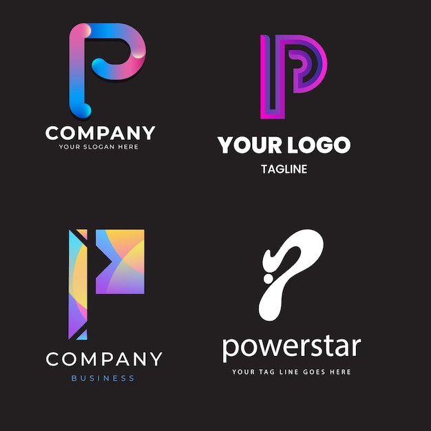 Collections de conception de logo créatives avec la lettre P