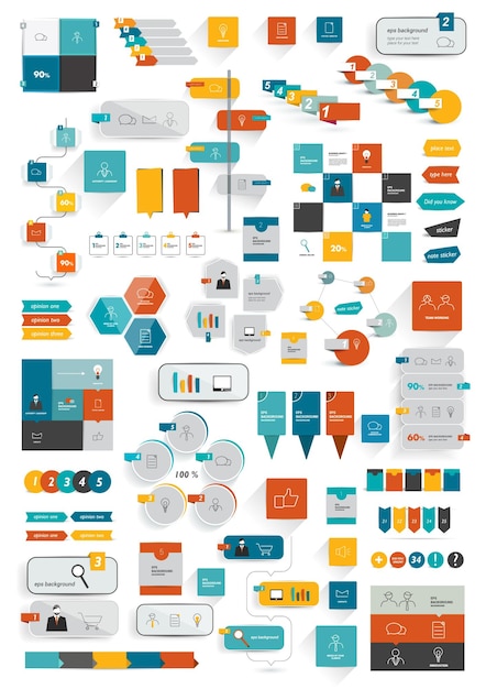 Collections De Diagrammes De Conception Plate D'infographie.