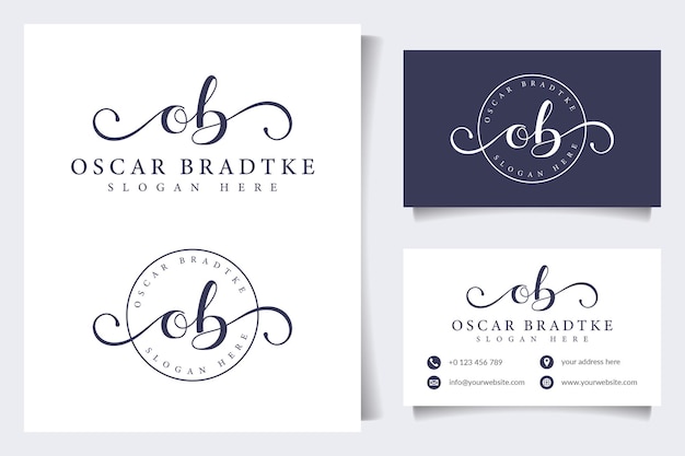 Collections De Logo De Beauté Avec Modèle De Carte De Visite