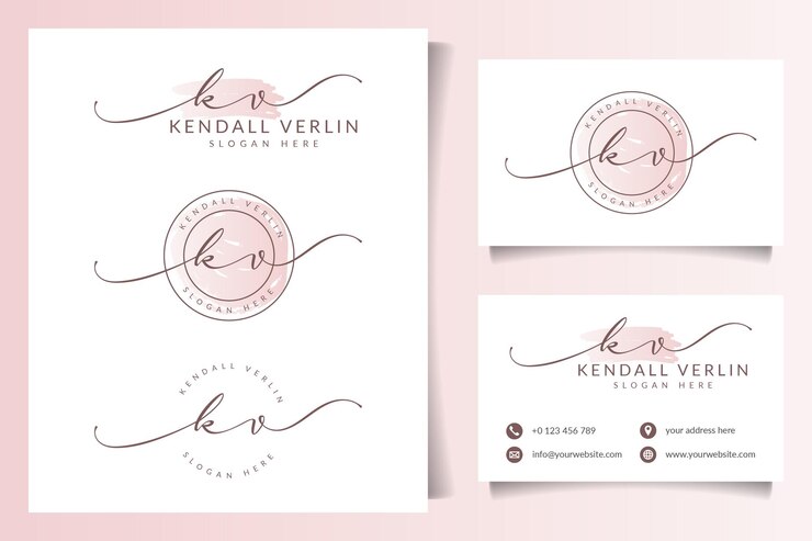 Collections de logo féminin de beauté avec modèle de carte de visite