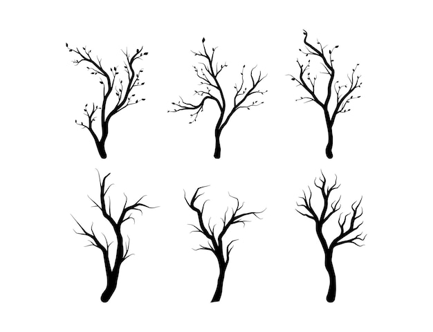 Vecteur collections de silhouettes de branches d'arbres