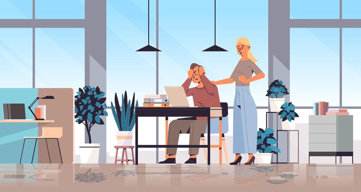 collègues furieux ayant combattu un couple de crise criant des problèmes dans les relations génération Z concept de mode de vie nouvelle tendance démographique moderne avec illustration vectorielle horizontale progressive de la jeunesse