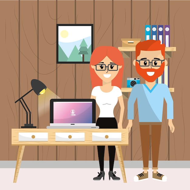 Collègues de travail au bureau