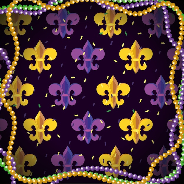 Collier boules et emblème de mardi gras à l&#39;événement