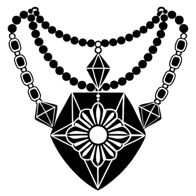 un collier avec une fleur et un cœur qui dit "paix"