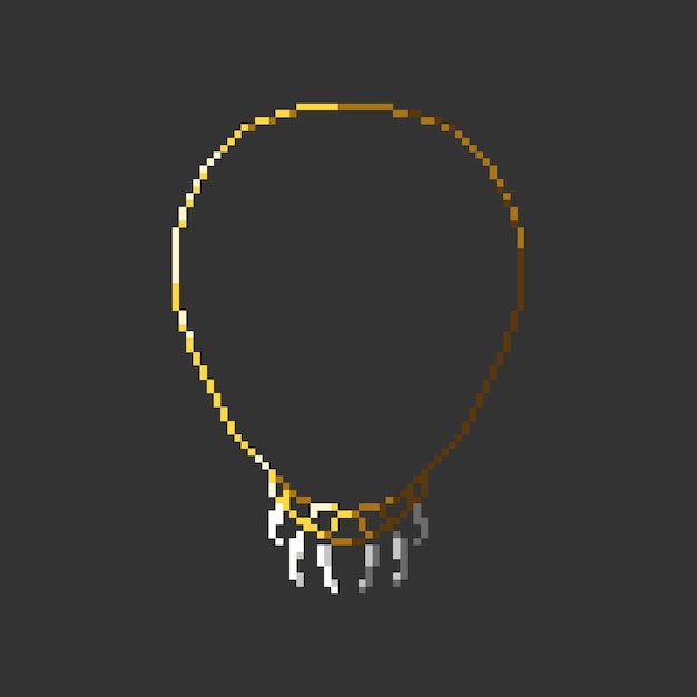 Vecteur collier d'or pixel art pour l'actif du jeu