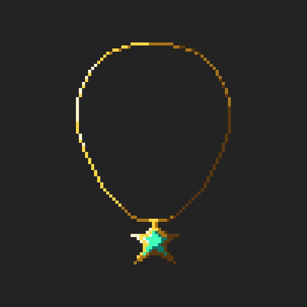 Vecteur un collier en or pixel art