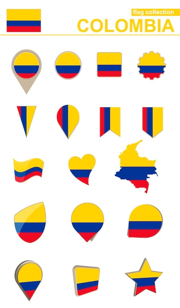 Colombie Flag Collection Grand Ensemble Pour La Conception