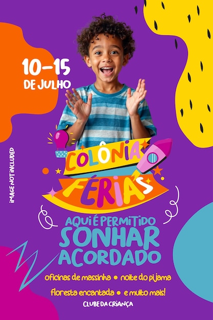 Colonia de ferias modèle de médias sociaux pour enfants