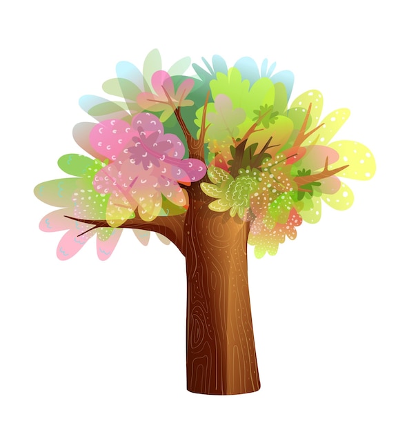 Coloré, Arbre, Pour, Gosses, Conception, Isolé Clipart