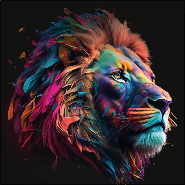 Coloré_lion_realistic_vector_3d