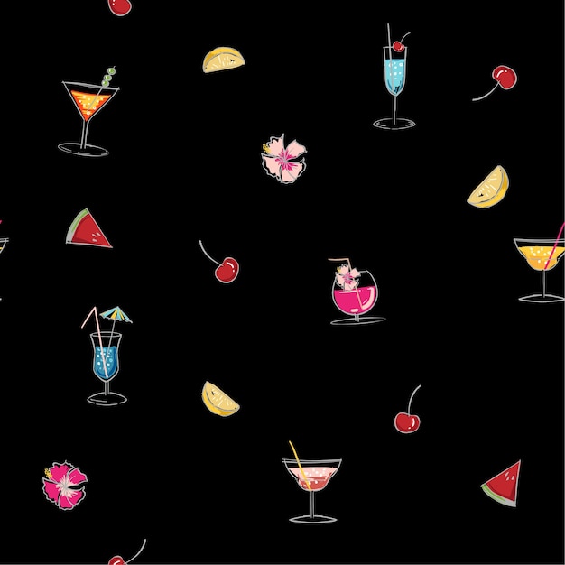 Coloré de verre Seamless pattern de cocktail