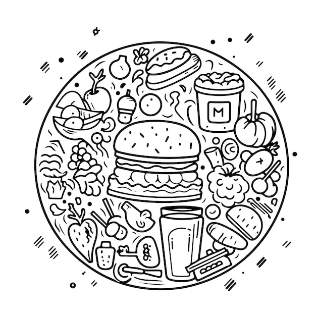 Coloriage Alimentaire Jour Du Dessin Au Trait