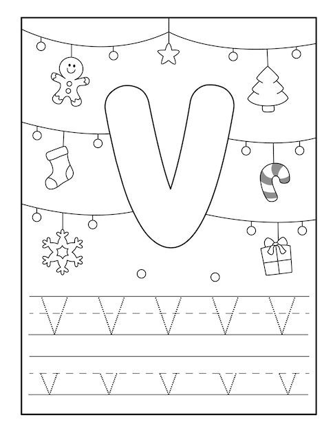 Coloriage d'alphabet de Noël pour les enfants