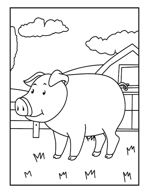 Coloriage Animaux De La Ferme Cochon