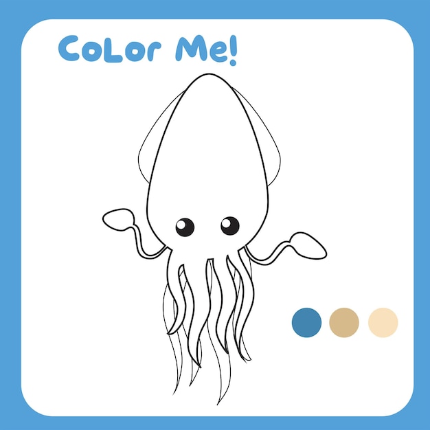 Coloriage d'animaux Feuille de travail sur les animaux marins à colorier Activité de coloriage pour les enfants