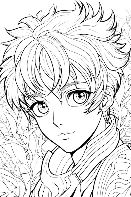 Vecteur coloriage d'anime