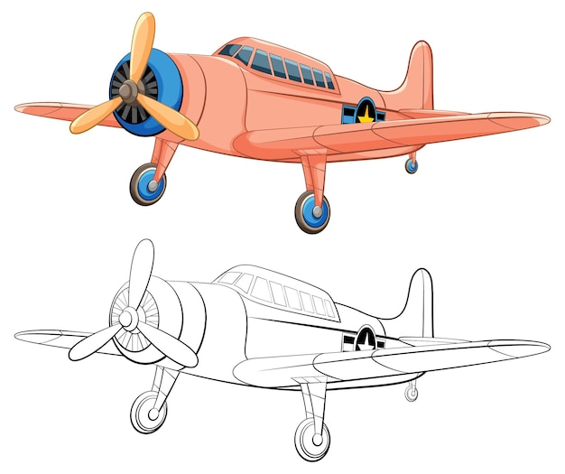 Coloriage D'avions Militaires Vintage