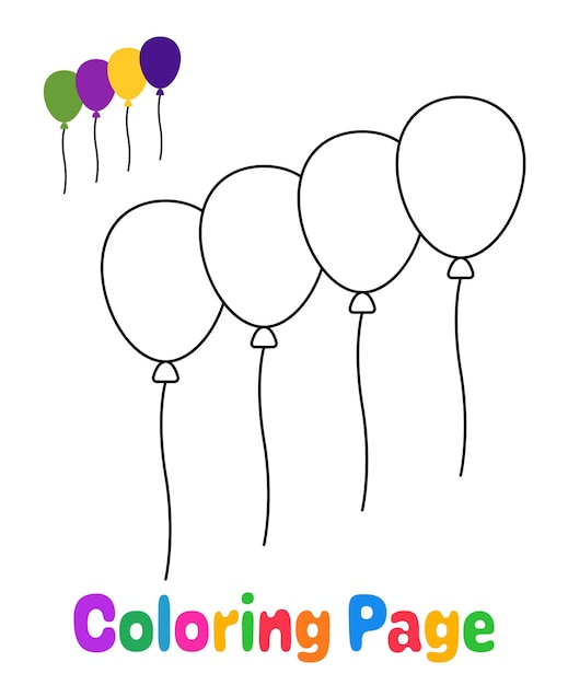 Coloriage Avec Des Ballons Pour Les Enfants