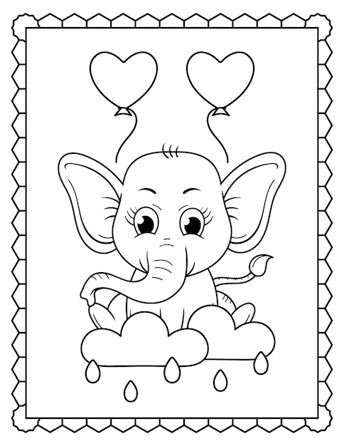 Coloriage Bébé éléphant Page 1