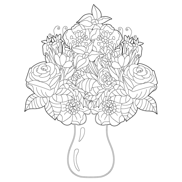 coloriage avec un bouquet