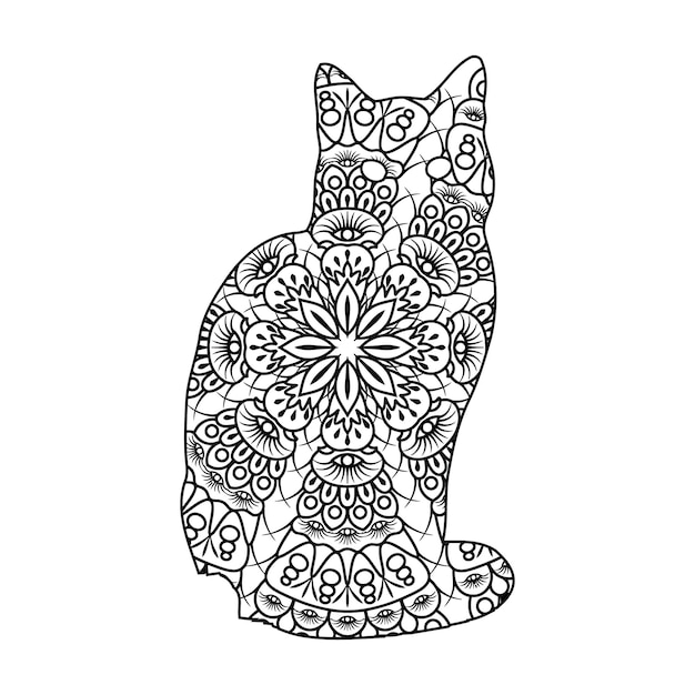 Coloriage Chat Mandala Pour Les Enfants