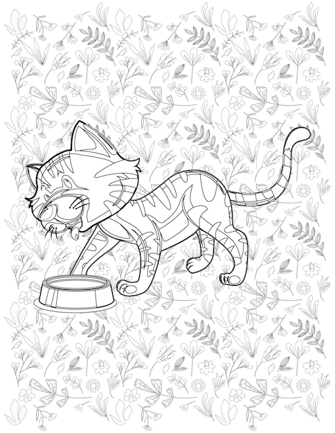 Vecteur coloriage chat