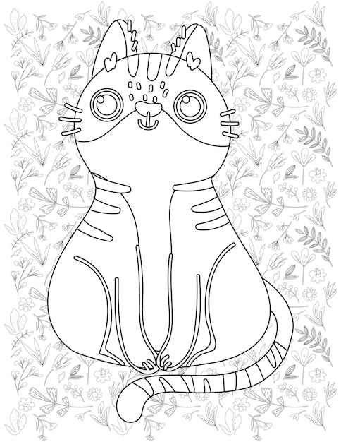 Vecteur coloriage chat