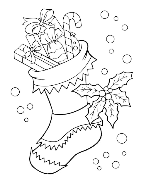 Coloriage De Chaussettes De Noël