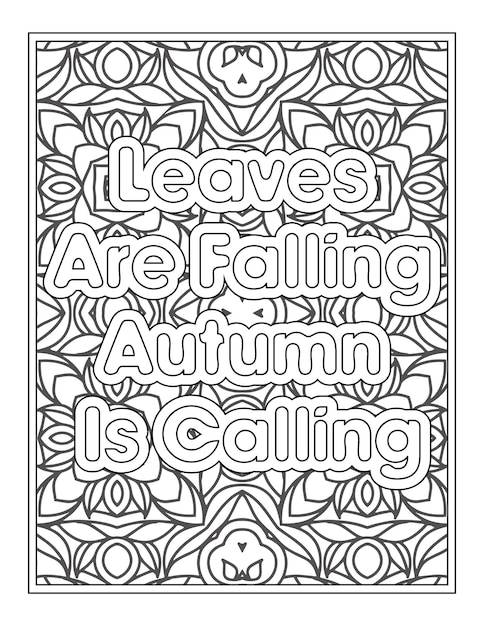 Coloriage De Citations D'automne Pour Livre De Coloriage Pour Adultes