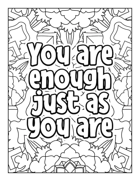 Vecteur coloriage de citations de motivation coloriage de citations inspirantes coloriage pour adultes