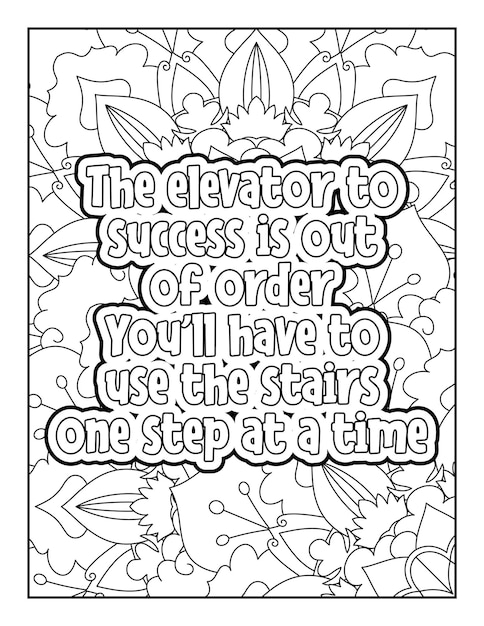 Vecteur coloriage de citations de motivation coloriage de citations inspirantes coloriage pour adultes