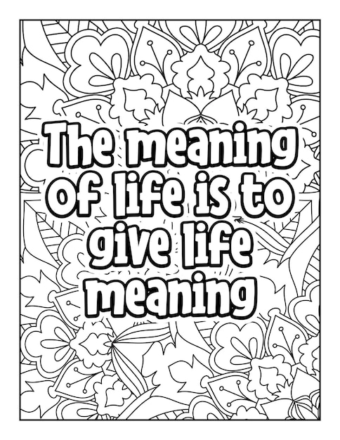 Vecteur coloriage de citations de motivation coloriage de citations inspirantes coloriage pour adultes