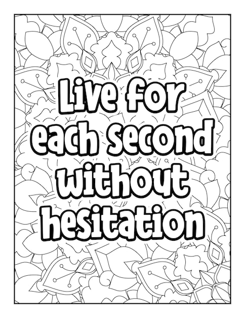 Vecteur coloriage de citations de motivation coloriage de citations inspirantes coloriage pour adultes