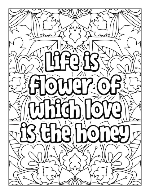 Vecteur coloriage de citations de motivation coloriage de citations inspirantes coloriage pour adultes