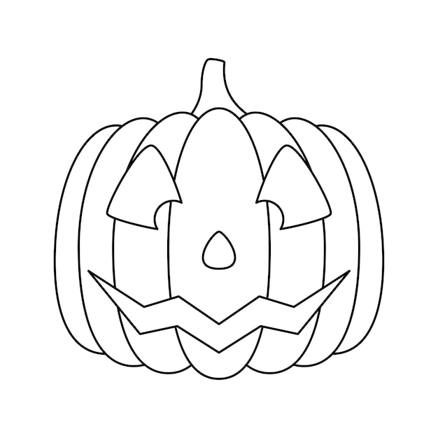 Coloriage avec citrouille d'Halloween pour les enfants