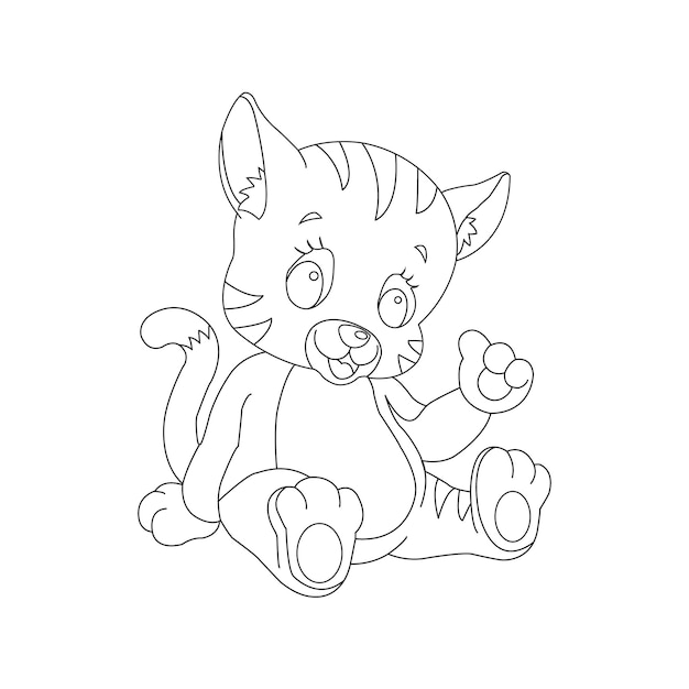 Coloriage De Contour De Kitty Cat Pour Les Enfants