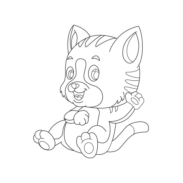 Coloriage de contour de Kitty Cat pour les enfants