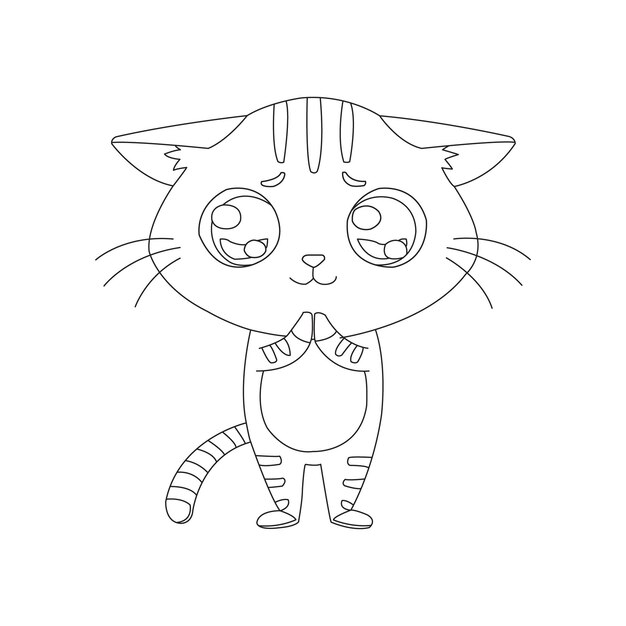 Coloriage De Contour De Kitty Cat Pour Les Enfants