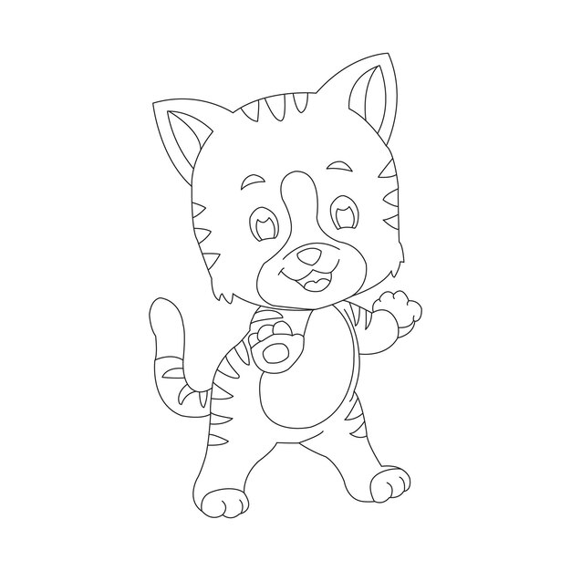 Coloriage de contour de Kitty Cat pour les enfants