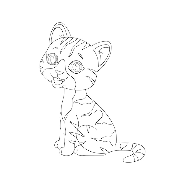 Coloriage De Contour De Kitty Cat Pour Les Enfants