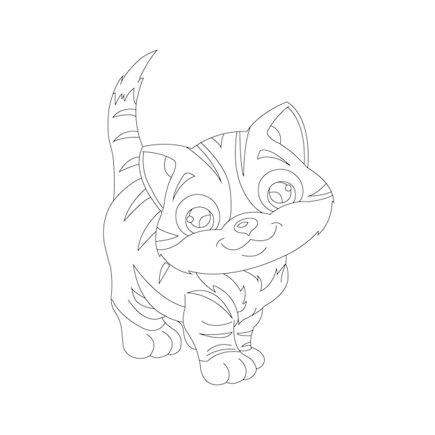 Coloriage De Contour De Kitty Cat Pour Les Enfants