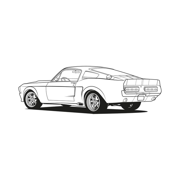 Coloriage de contour de voiture dessin au trait