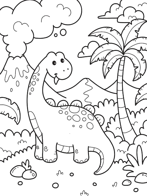 Vecteur coloriage de dinosaure pour les enfants