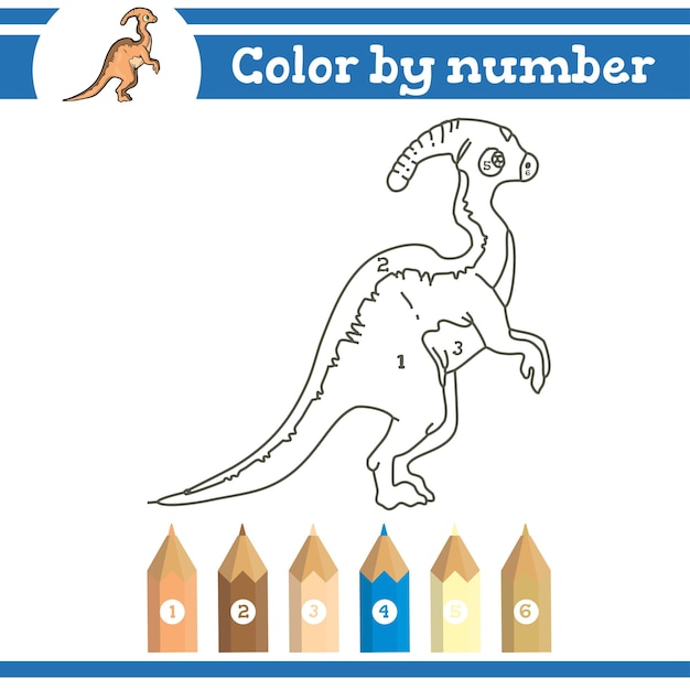 Coloriage De Dinosaures Par Numéros Pour Les Enfants D'âge Préscolaire Apprendre Les Chiffres Pour Les Jardins D'enfants